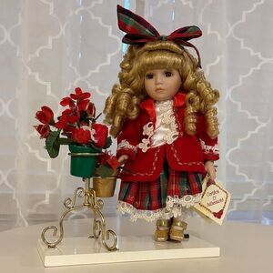 10” Gorgeous Vintage Porcelain Doll with Accessories